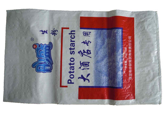 Laminated Bopp Pp Woven Sacks , Woven Pp Rice Bags Gravure Printing