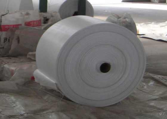 White Color Virgin PP Woven Sack Fabric Rolls , Pp Woven Fabric Bags 60GSM