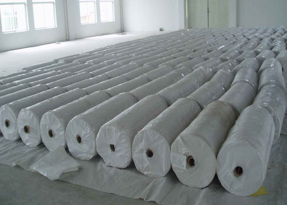 White Color Virgin PP Woven Sack Fabric Rolls , Pp Woven Fabric Bags 60GSM