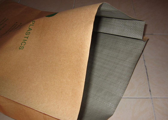 Laminated Brown Kraft Multiwall Paper Bags For Grains / Wheat Packaging