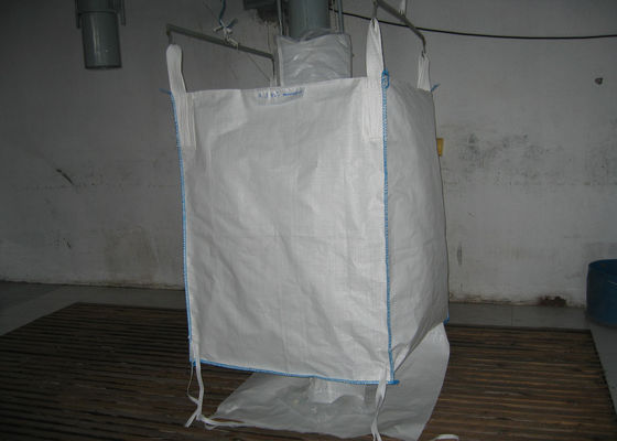 PP FIBC 2 Ton Jumbo Bags , Fibc Big Bag  With Four Loops 10'' High / Fully Belted