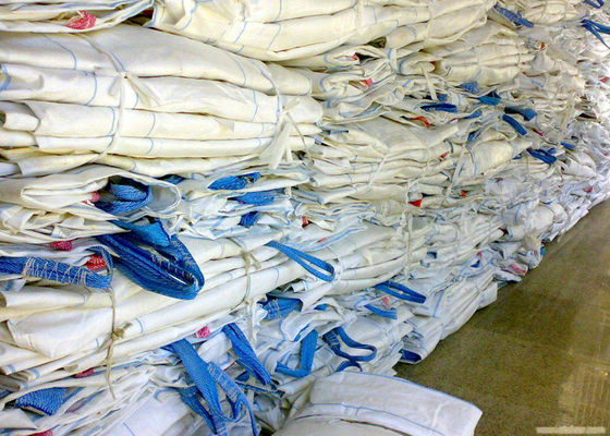 PP FIBC 2 Ton Jumbo Bags , Fibc Big Bag  With Four Loops 10'' High / Fully Belted