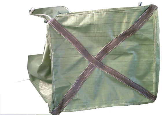 Half Cross Corner PP FIBC Jumbo Bags Container Circular / Tubular With Stevedore Straps