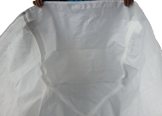 Half Cross Corner PP FIBC Jumbo Bags Container Circular / Tubular With Stevedore Straps
