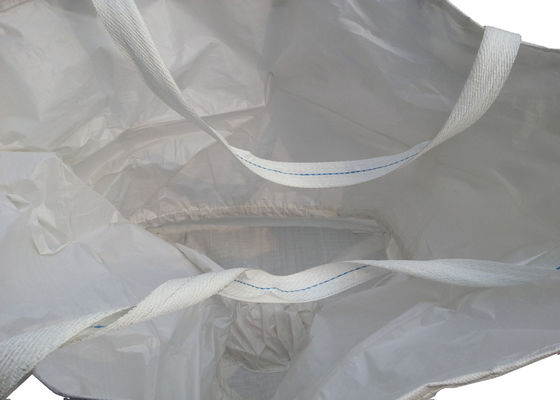 Half Cross Corner PP FIBC Jumbo Bags Container Circular / Tubular With Stevedore Straps