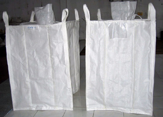 Heavy Duty Bulk Packaging FIBC Jumbo Bags Circular / Tubular Shape Plain Stitching