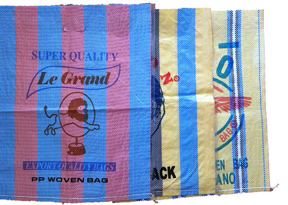 Recycled Polypropylene PP Woven Sack Bags for Grain , Barley , Flour Packing