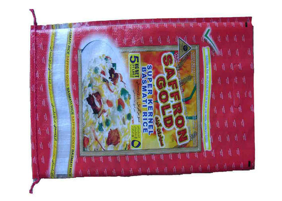 Custom Bopp Laminated PP Woven Rice Bag Double Stitched For Packaging