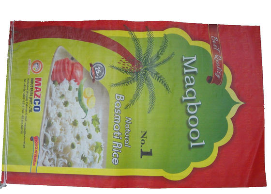 Square Bottom PP Woven Rice Bag Bopp Lamination 50Kg For Agriculture
