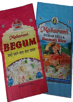 Colorful Printed Woven Rice Bags Recycled Lightweight