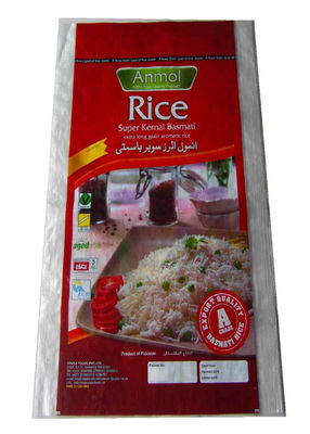 Reusable Non Toxic Plastic Rice Bag Bopp Lamination With Custom Logo Printing