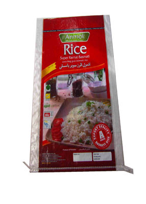 Bottom Gusset BOPP PP Woven Rice Bag Anti Slip Weaving Ultrasonic Sewing
