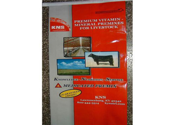 Biodegradable Pet Bulk Feed Sacks , Anti Slip Plastic Feed Bags Bopp Lamination