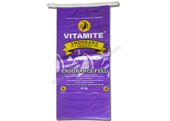 Heavy Duty Woven Custom Printed Feed Bags , PP Large Feed Bags Tear Resistant