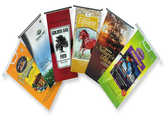 Heavy Duty Woven Custom Printed Feed Bags , PP Large Feed Bags Tear Resistant