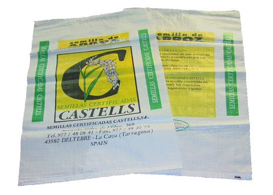 25KG Recyclable PE Woven Bag Multi Color For Seed / Cement Packaging
