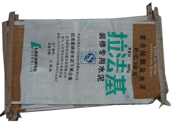PP Laminated Block Bottom Plastic Valve Bags 25kg For Chemical / Feed Packing