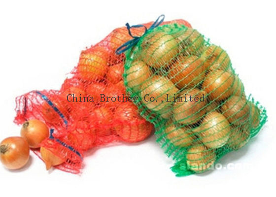 High Resistant Mesh Drawstring Bags , Mesh Fruit Bags For Packaging