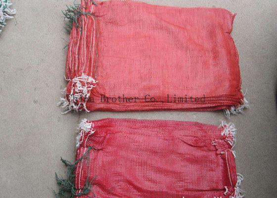 PE  / PP Woven Industrial Mesh Bags 50kg Orange Color For Onions / Eggplant