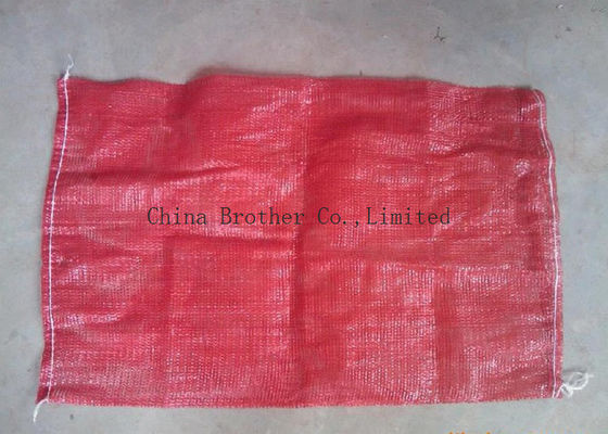 Orange Color 25kg Mesh Packing Bags , PP Woven Mesh Vegetable Bags For Onions