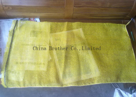 Orange Color 25kg Mesh Packing Bags , PP Woven Mesh Vegetable Bags For Onions