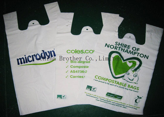 Colored Custom Printed Plastic Shopping Bags Ldpe / Hdpe Material With Handles