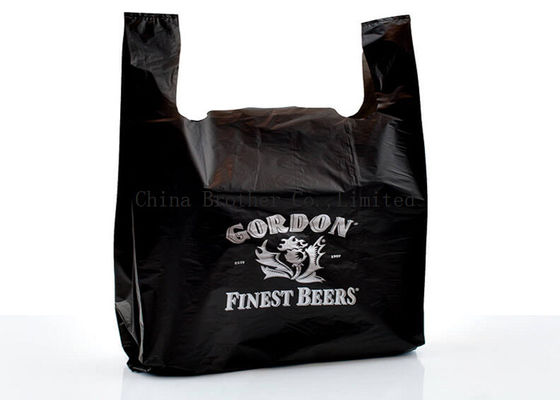 Recyclable Supermarket Custom Printed Plastic Shopping Bags With Handles Multi Color