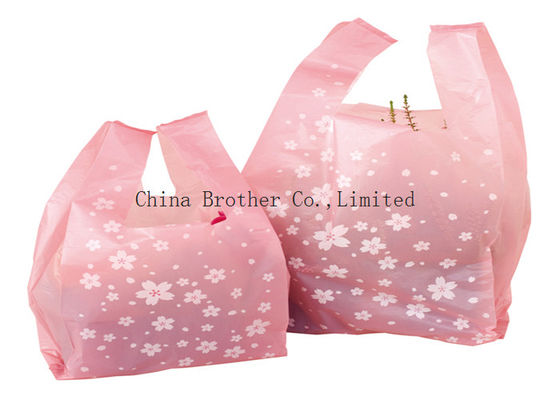 Grocery Store Custom Printed Plastic Shopping Bags Lightweight Multi Color