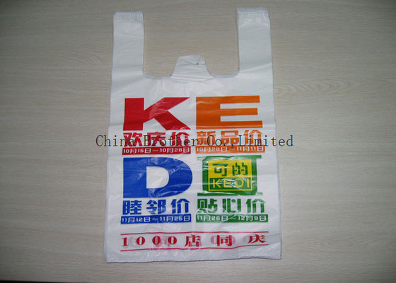 Heavy Duty Plastic Shopping Bags With Handles , Custom Plastic Grocery Bags