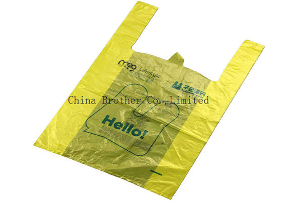Colorful HDPE Handle T Shirt Plastic Bags , Grocery Store Plastic Bags  Vest Carrier