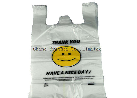 Heavy Duty Custom Printed Plastic Shopping Bags With Handles For Clothing / Garbage