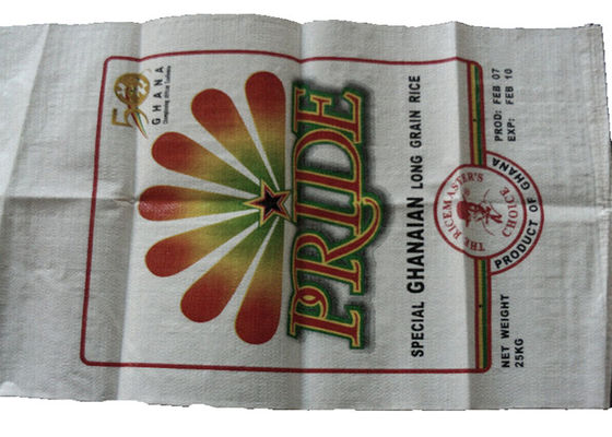 Moisture Proof Rice Sack Bag Bopp Laminated With Large Capacity Environmental Friendly