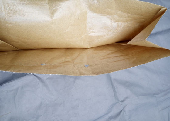50kg Kraft Paper & Plastic Compound Sacks / Raphe Multiwall Paper Bags for Packing Chemicals