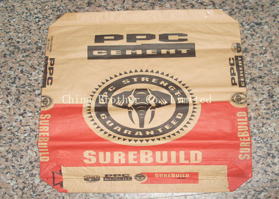 Brown Kraft Paper Valve Bags Load 25KGS , Cement Empty Bags Environmental Friendly