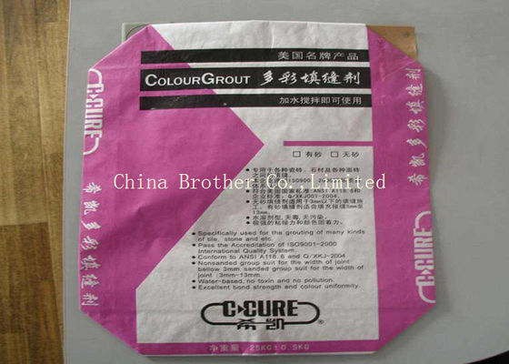 Chemicals Packaging Plastic Valve Bags Laminated With Block Bottom
