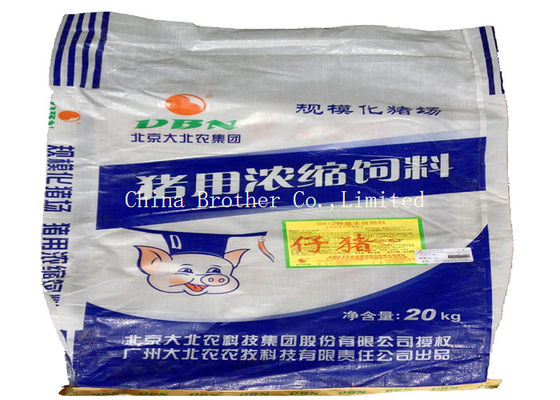 Sugar / Salt Pp Woven Fabric Bags , Bopp Laminated Recycled Woven Polypropylene Bags