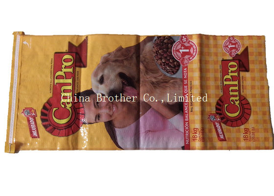 20KG Animal Feed Laminated Pp Woven Bag Gravure Printing With Block Bottom