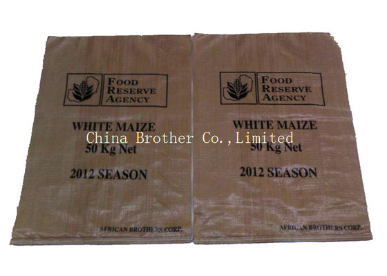 Large Woven Polypropylene Bags Durable , Block Bottom Bopp Laminated Woven Sacks