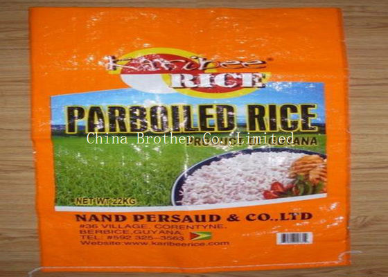 High Tensile Strength PP Woven Rice Bag Bopp Lamination Surface For Packaging