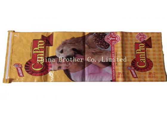Waterproof Bopp Woven Polypropylene Feed Bags , 20kg Animal Load Pet Food Bag