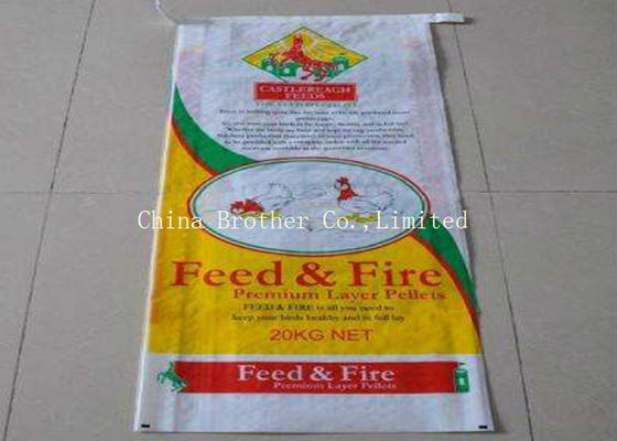 Waterproof Bopp Woven Polypropylene Feed Bags , 20kg Animal Load Pet Food Bag