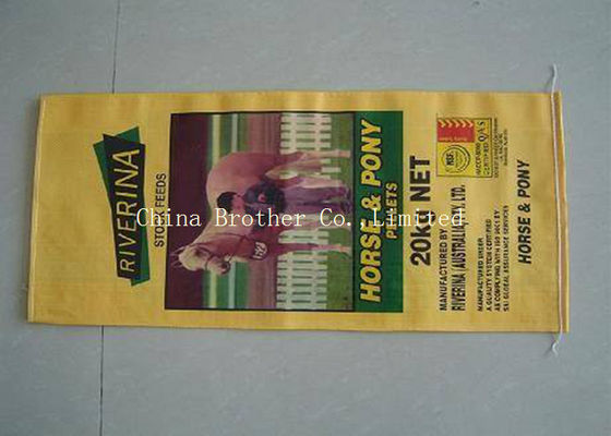 Food Grade Horse Poly Woven Feed Bags , Recycled Woven Polypropylene Bags