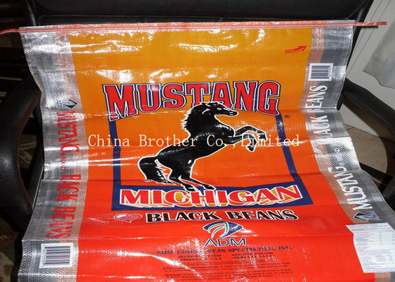 40kg PP Woven Recycle Feed Bags , Bopp Lamination Custom Printed Feed Bags
