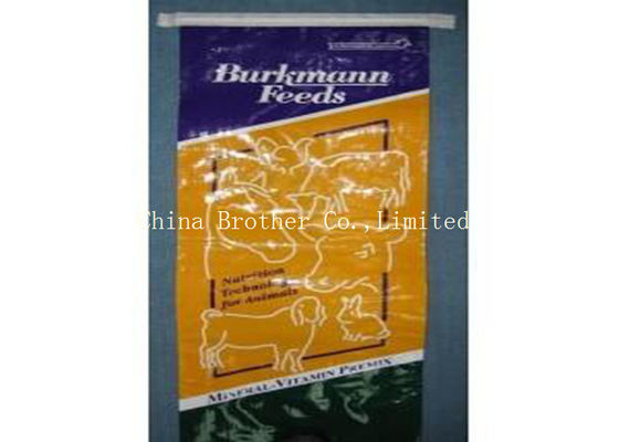 40kg PP Woven Recycle Feed Bags , Bopp Lamination Custom Printed Feed Bags