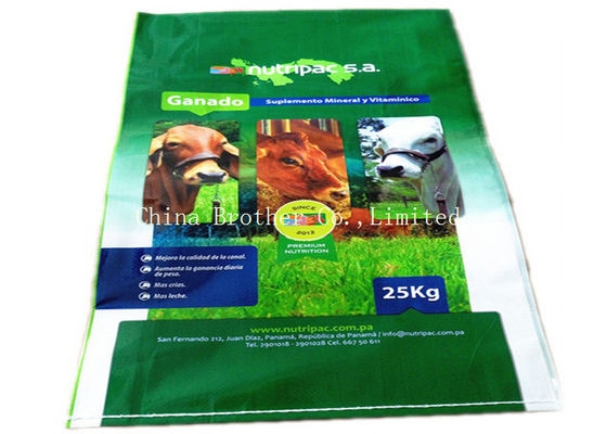 Thick Woven Polypropylene Feed Bags Bopp Laminated Sacks For Pig Feed