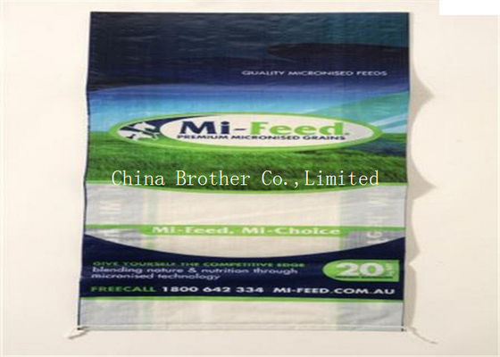 Poultry PP Woven Polypropylene Feed Bags Custom Size 50kg Recyclable Moisture Proof