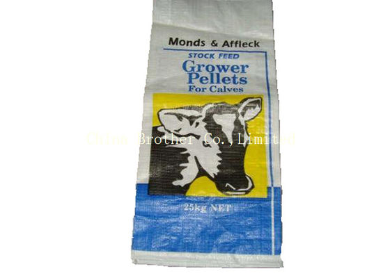 Sheep / Pig Feed Large Woven Polypropylene Bags , Bopp Laminated Poly Feed Bags 100kg