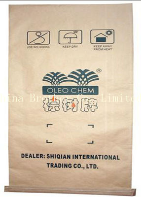 Block Bottom Pasted Valve Multiwall Paper Bags Sewn Open Mouth Brown Color