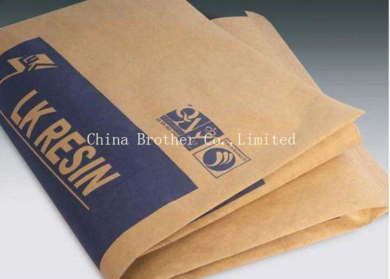 Shrinkproof Flat Bottom Paper Bags , Ceramic Tile Adhesive 3 Ply Paper Sacks