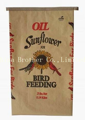 Bottom Pasting Kraft Multiwall Paper Bags Food Grade High Load For Packing Sugar